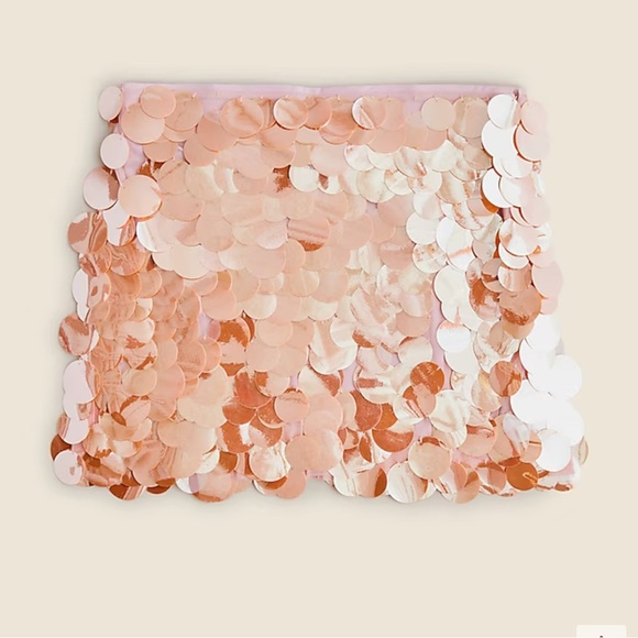 NWT J Crew Collection blush-colored sequin mini skirt. - Picture 4 of 5